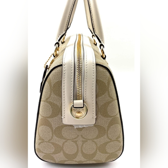 ⭐ NWT COACH ROWAN SATCHEL SIGNATURE CANVAS - Picture 3 of 5